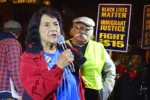 UFW co-founder Dolores Huerta speaks at anti-GOP protest, Milwaukee, November 10, 2015.